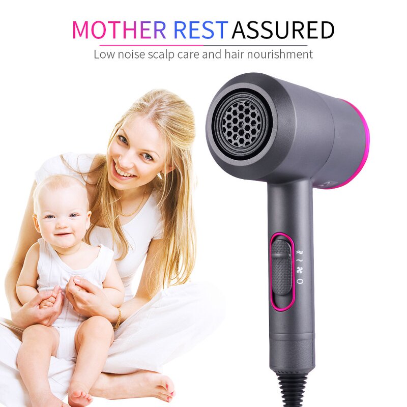 Negative Ion Hair Dryer - Lightweight Salon Styler Household with Comb Attachment