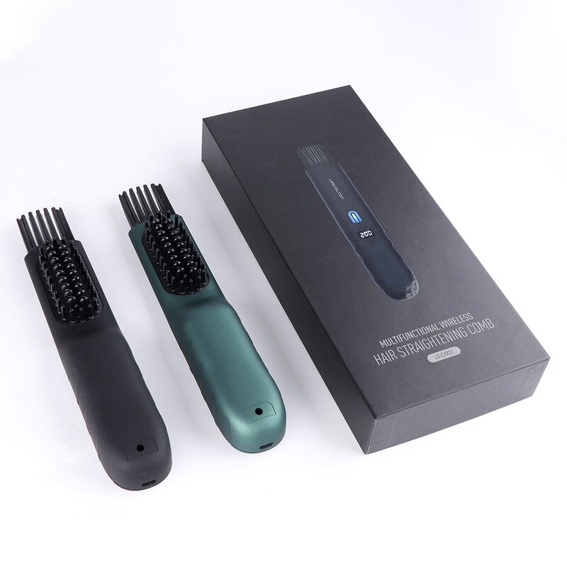 Wireless Beard Straightener - Portable Electric Ceramic Beard Hair Styling Comb