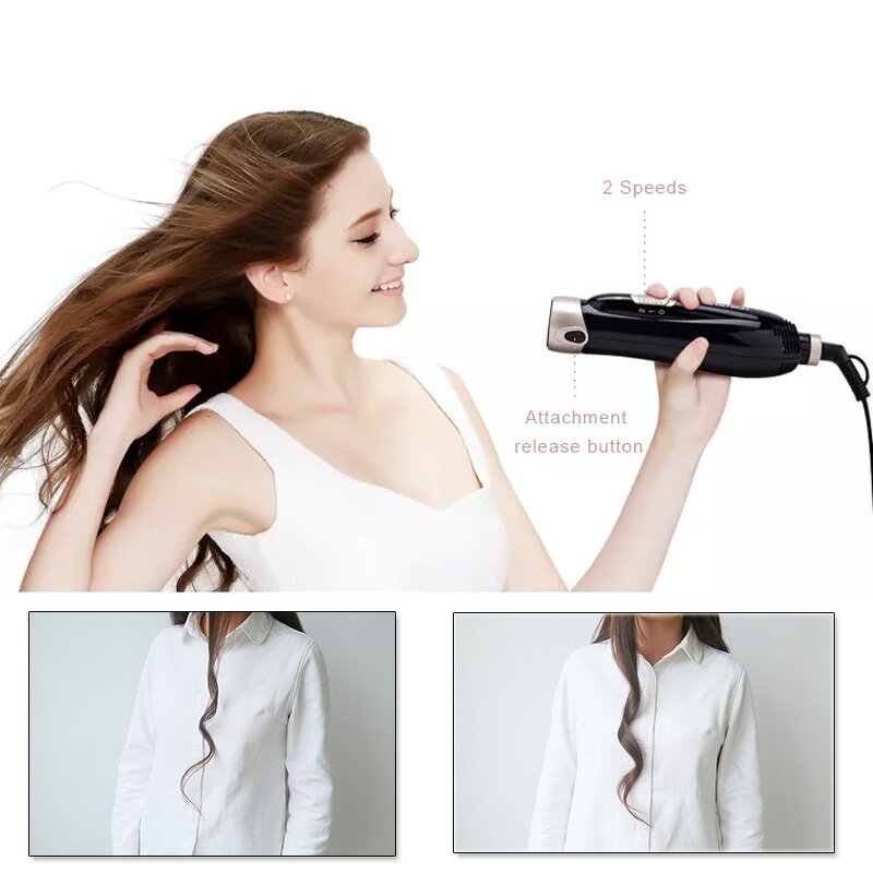Hair Blower Brush - 4-in-1 Negative Ion Dryer Curler Straightening Brush