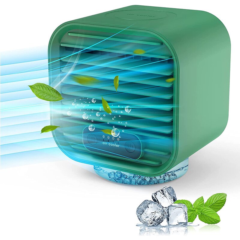 Mini Air Conditioner Fan - Mobile Humidifier Purifier LED Night Light Cooler