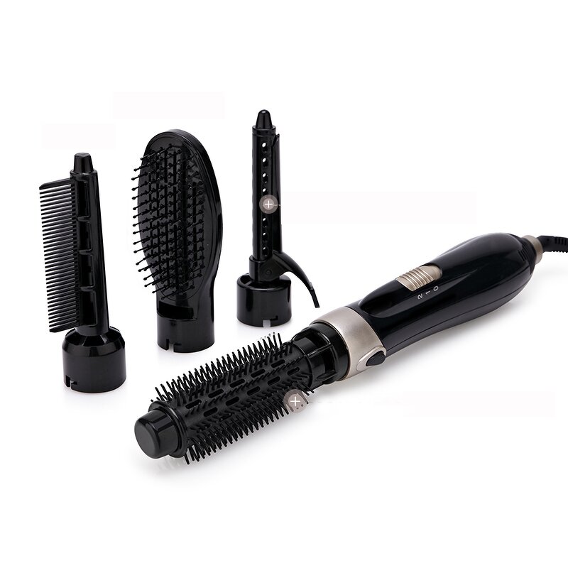 4-in-1 Hot Air Brush - Auto Rotating Negative Ionic Curler Hair Dryer Brush