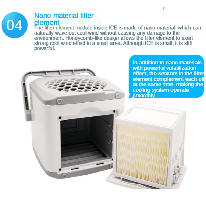 Mini Air Cooler Fan - USB Desktop Light Humidifier Purifier Quick Cooling Fan