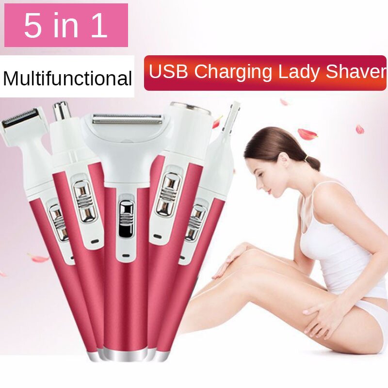 4-in-1 Lady Epilator - Bikini Trimmer Shaver Underarm Body Hair Remover