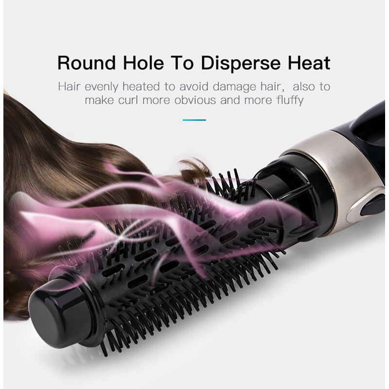 Hair Blower Brush - 4-in-1 Negative Ion Dryer Curler Straightening Brush