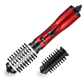 2-in-1 Hot Air Brush - Electric Straightener Curler Comb Hair Dryer Crimper