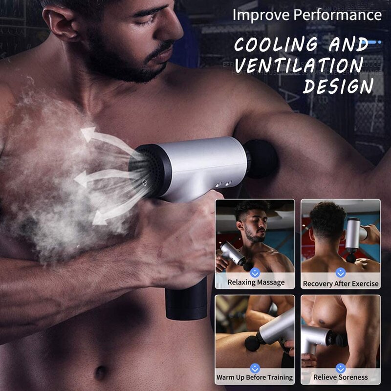 2022 Mini Massage Gun - Foldable Heating Vibration Brushless Motor ABS Material