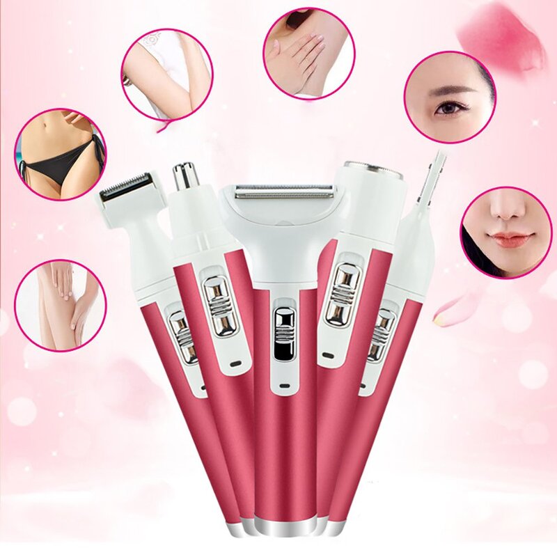 4-in-1 Lady Epilator - Bikini Trimmer Shaver Underarm Body Hair Remover