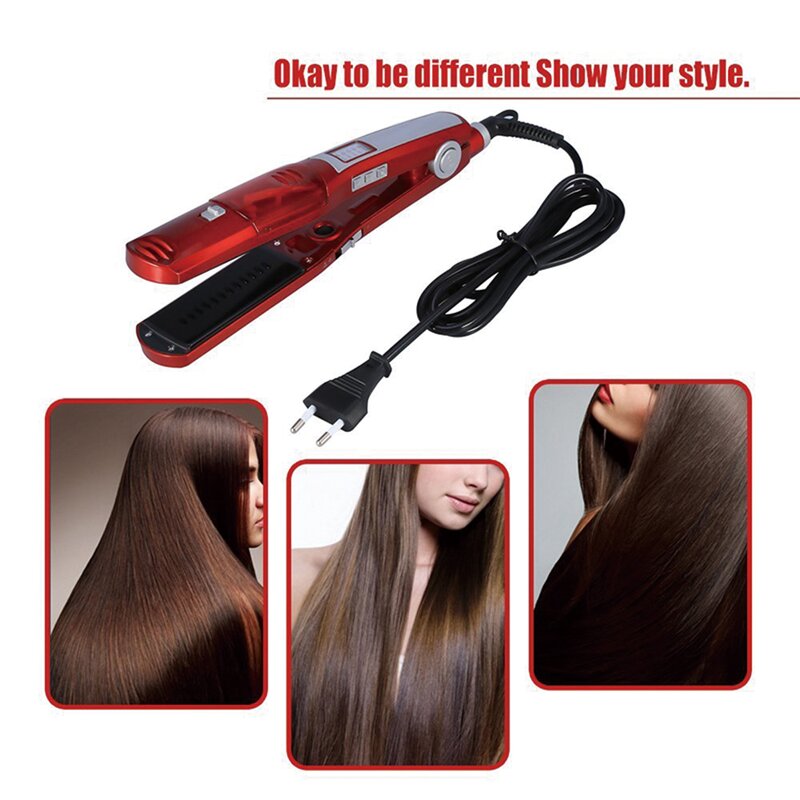2-in-1 Hair Straightener - Portable Steam & Dry Flat Iron Hair Styling Tool