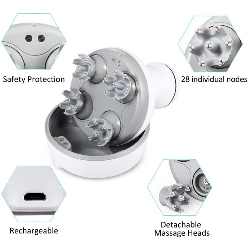 Cordless Percussion Massager - Deep Tissue Handheld for Back Body Pain Relief