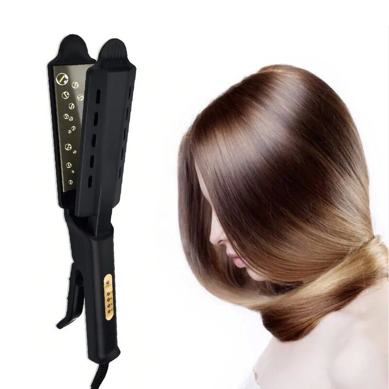 2-in-1 Steam Hair Straightener - Professional LCD Ceramic Flat Iron Household