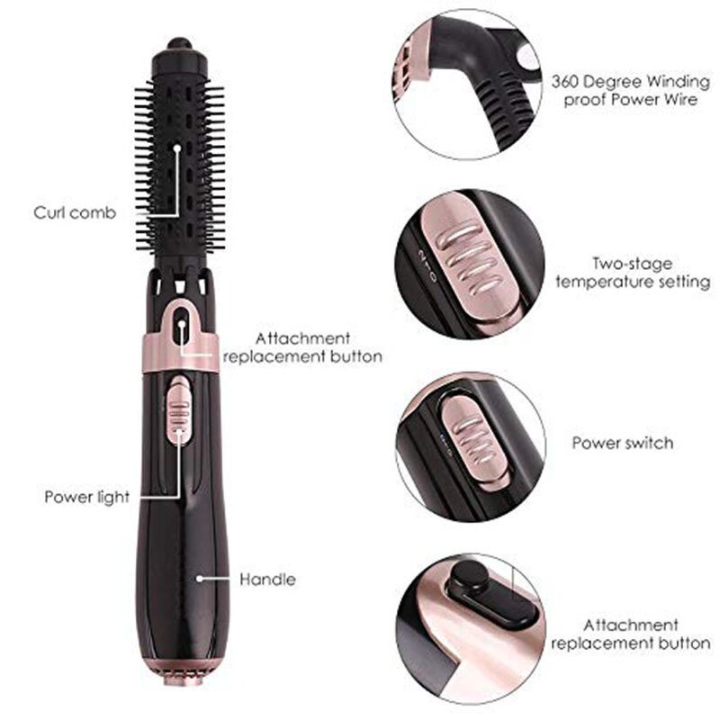 4-in-1 Hot Air Brush - One Step Volumizer Negative Ions Salon Hair Styler