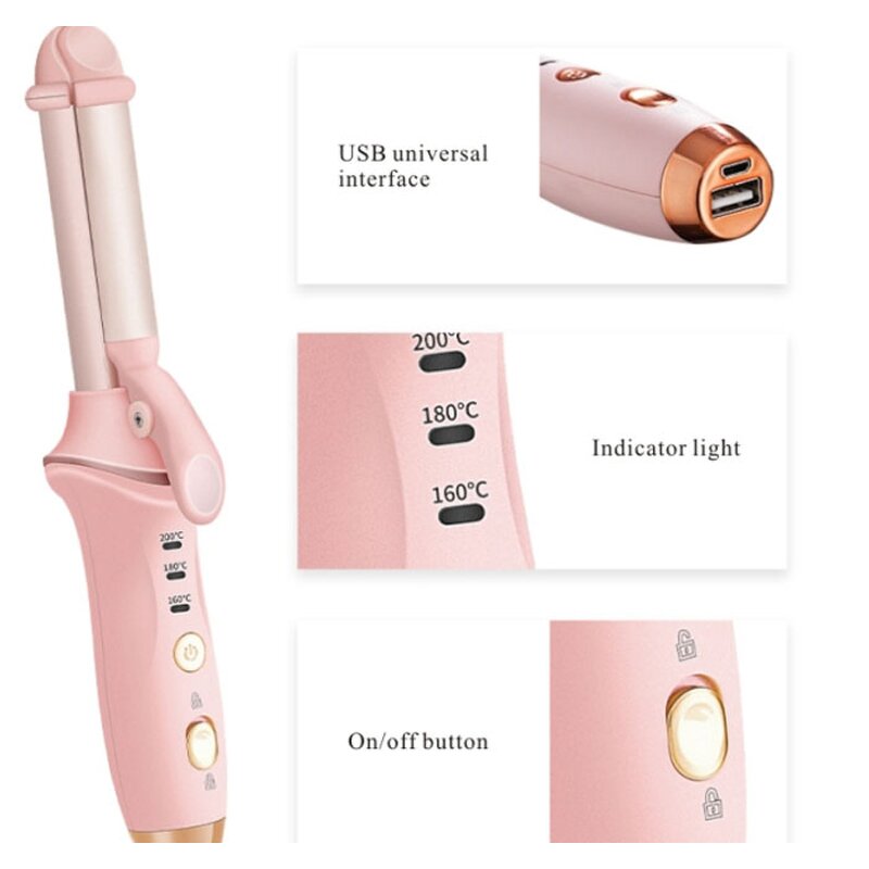 Electric Salon Hair Curler - Fast Heating Wavy Curling Iron Hair Wrap Machine