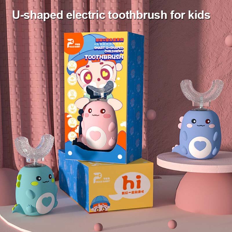 360 U-shaped Electric Toothbrush - Smart Silicone Automatic for Children