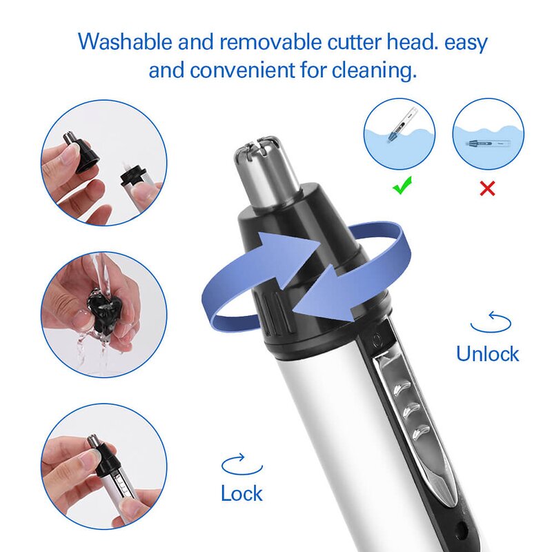 5-in-1 Hair Trimmer - Rechargeable Lipstick Epilator Eyebrow Removal Tool