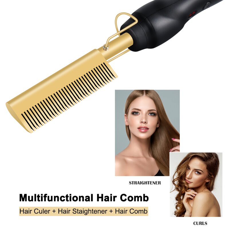 Electric Heating Comb - Factory Hot Sale Hair Straightening Copper Comb