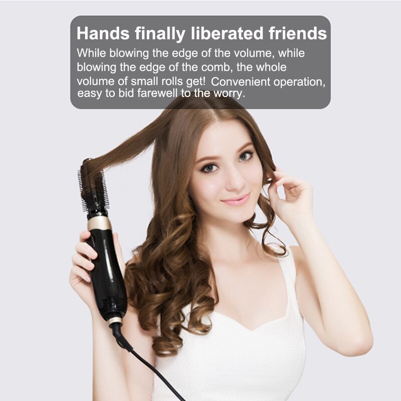 Hair Blower Brush - 4-in-1 Negative Ion Dryer Curler Straightening Brush