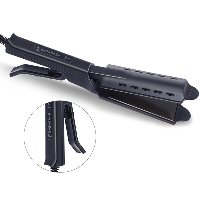 2-in-1 Steam Hair Straightener - Professional LCD Ceramic Flat Iron Household