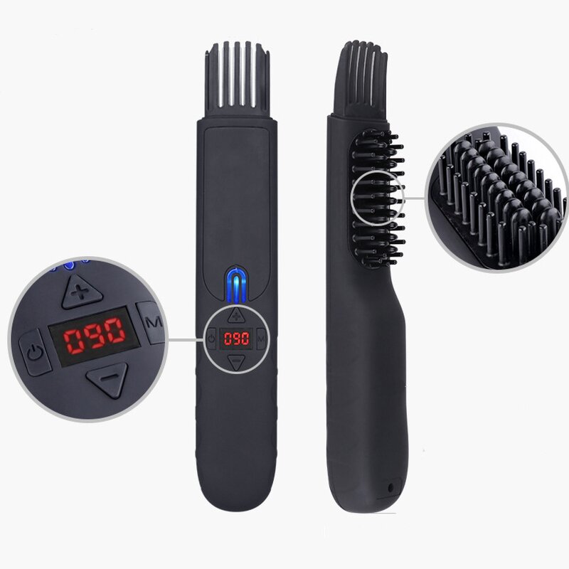 Wireless Beard Straightener - Portable Electric Ceramic Beard Hair Styling Comb