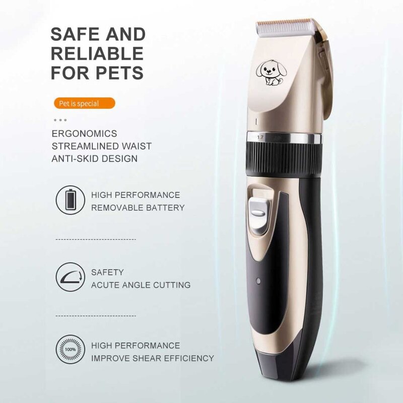 Professional Pet Trimmer - Rechargeable Electric Dog Hair Clipper Cutter