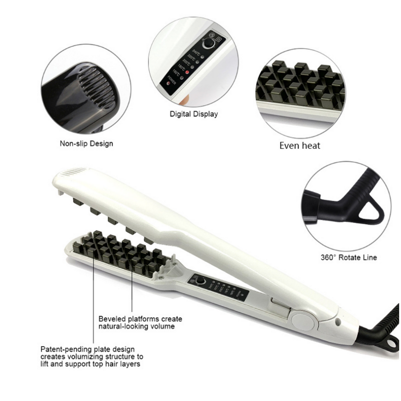 Hair Straightener Curling Iron - LCD Ceramic Plate Temperature Control for Home RV