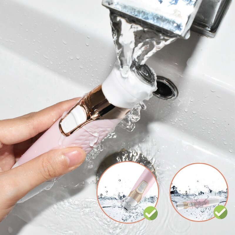 Rechargeable Lady Shaver - Nose Eyebrow Trimmer Face Body Leg Bikini Remover