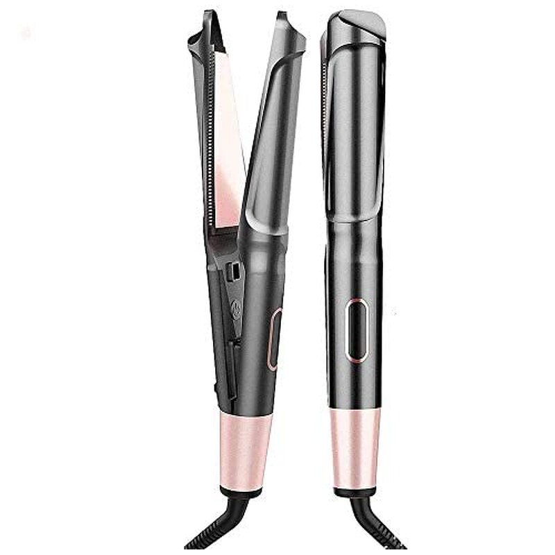 2-in-1 Hair Straightener Curler - Professional Ceramic LCD Flat Iron Household