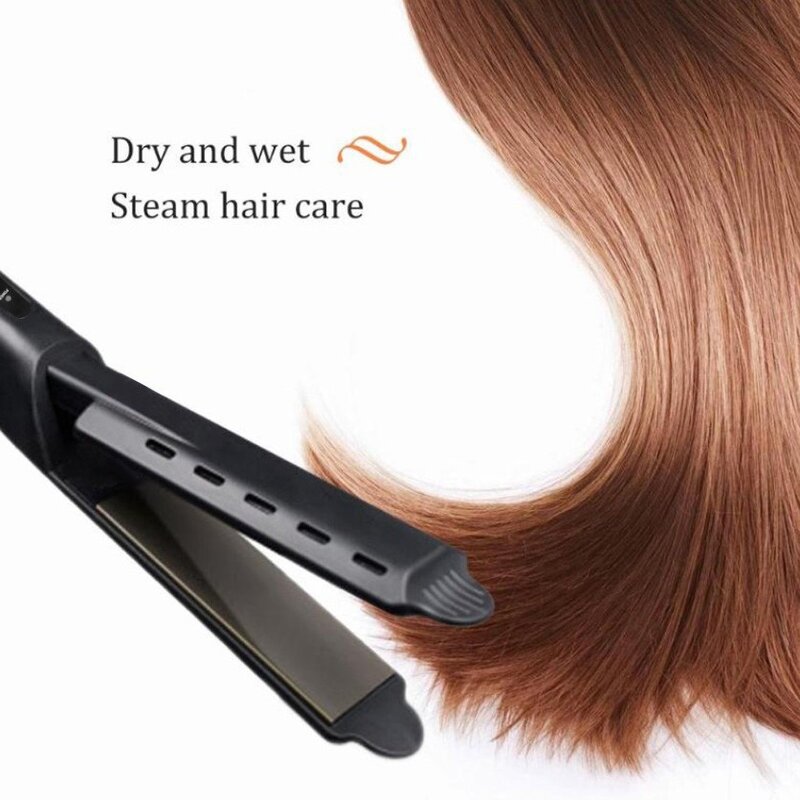 2-in-1 Steam Hair Straightener - Professional LCD Ceramic Flat Iron Household