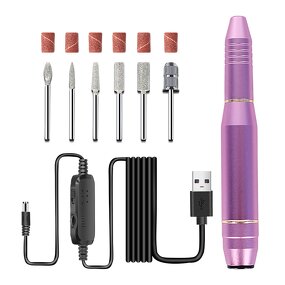 Portable Electric Nail Drill - Mini Rechargeable Cordless Manicure Polishing Pen