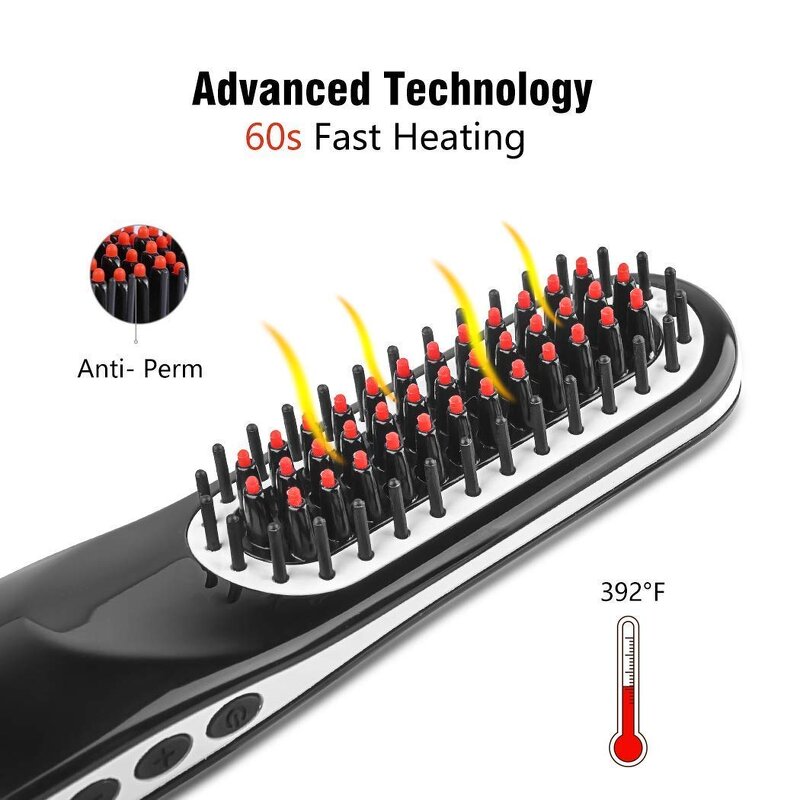 Wireless Hair Straightener - USB Ceramic LCD Portable PTC Heater for Home