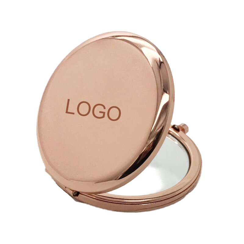 Makeup Mirror Manufacturer - Personalized Mini Round Golden with Logo