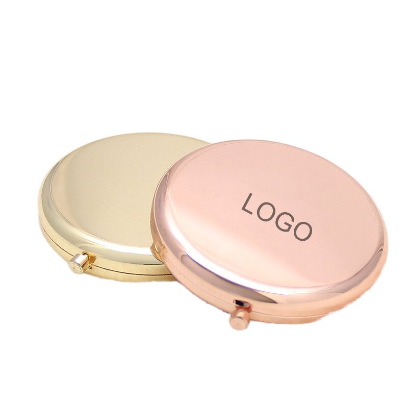 Compact Mirror Manufacturer - Rose Gold Double-sided Round with Personalized Label