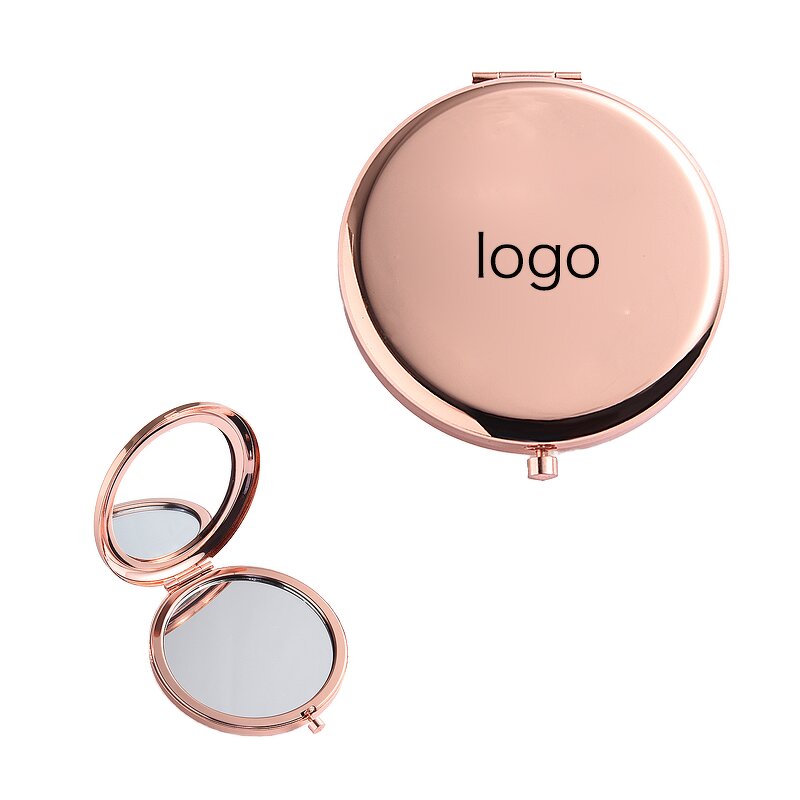 Compact Mirror Manufacturer - Rose Gold Double-sided Round with Personalized Label