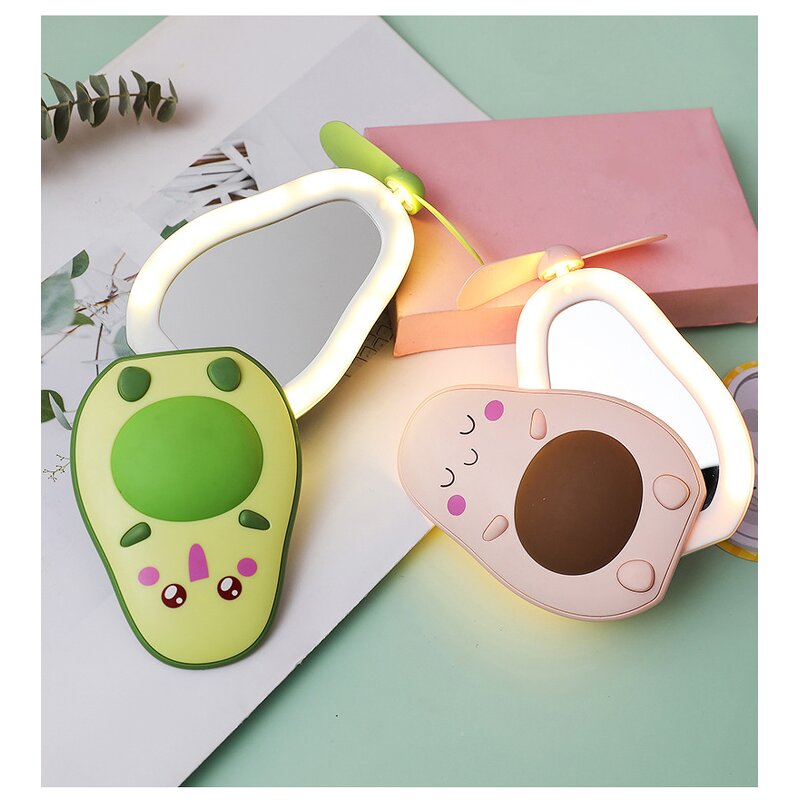 Beauty Mirror Fan Manufacturer - Avocado Mini Cute with USB Interface