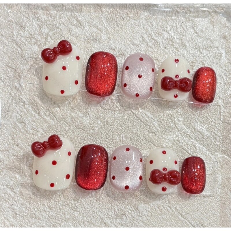 Artificial Fingernails Manufacturer - Reusable Pink Gradient with Glue Gold Glitter