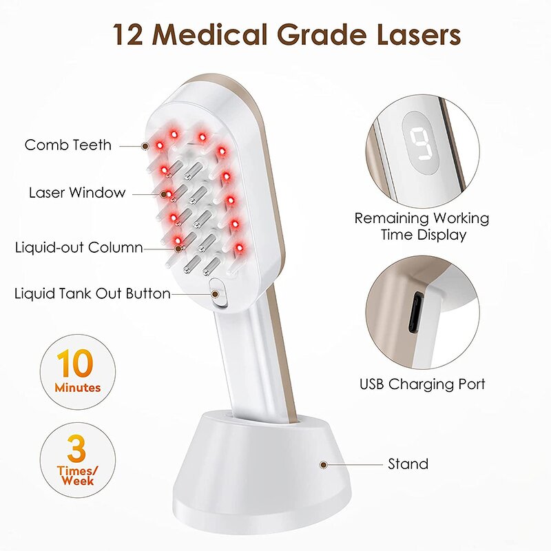 Hair Regrowth Comb Manufacturer - EMS Laser Vibration Battery Powered for Hair Loss