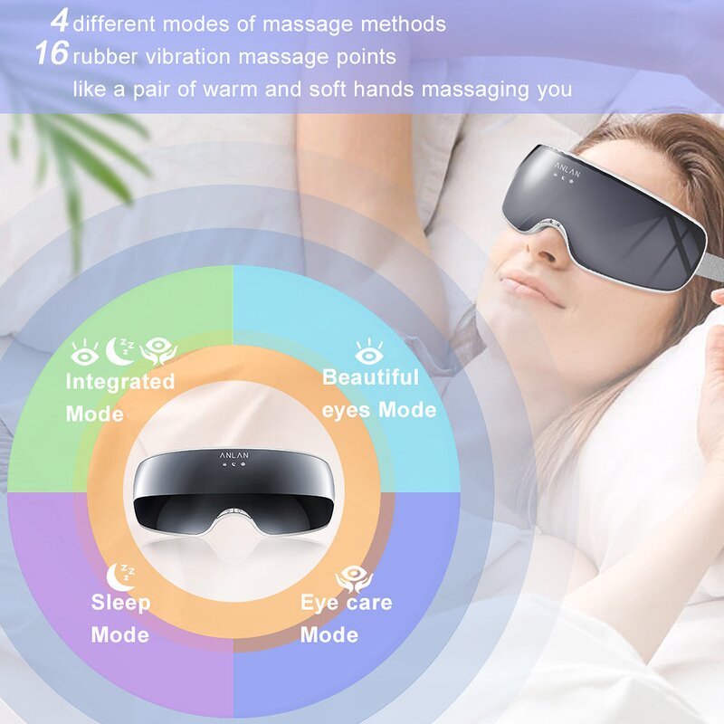 Eye Massage Mask Manufacturer - 3 Colors LED Photon Warm Vibration for Home Use