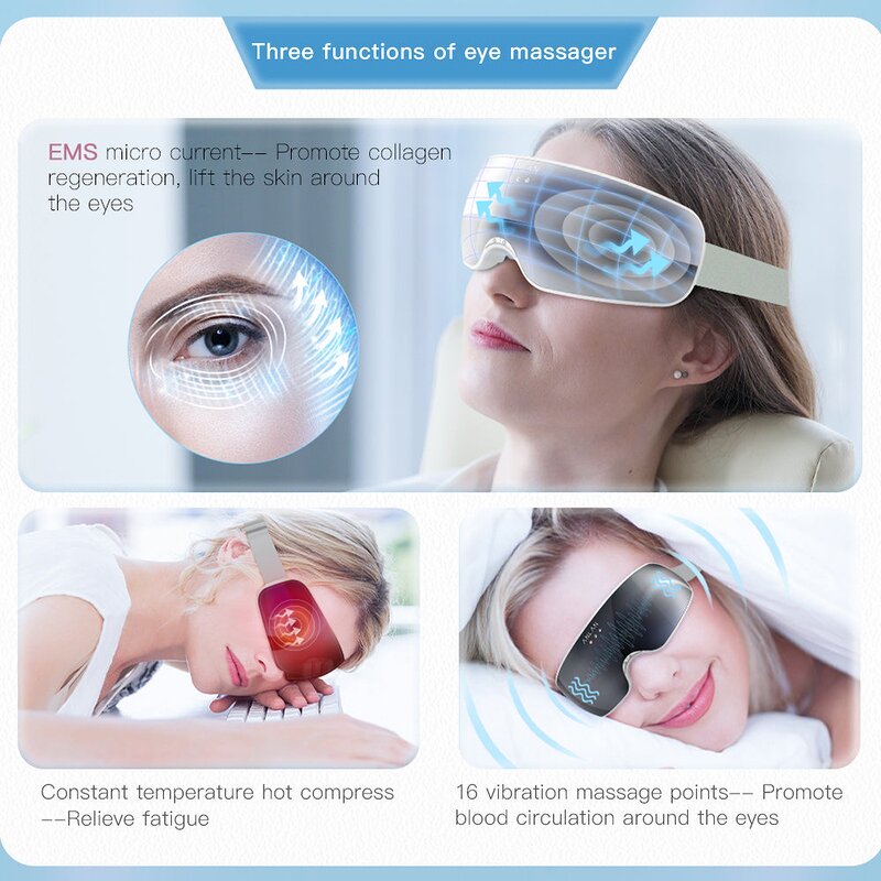 Eye Massage Mask Manufacturer - 3 Colors LED Photon Warm Vibration for Home Use