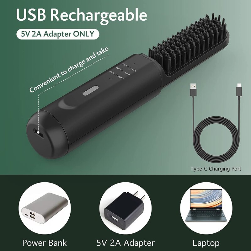 Hair Straightening Comb Manufacturer - Upgrade 3 Adjustable Temperatures Ionic Heated for Men