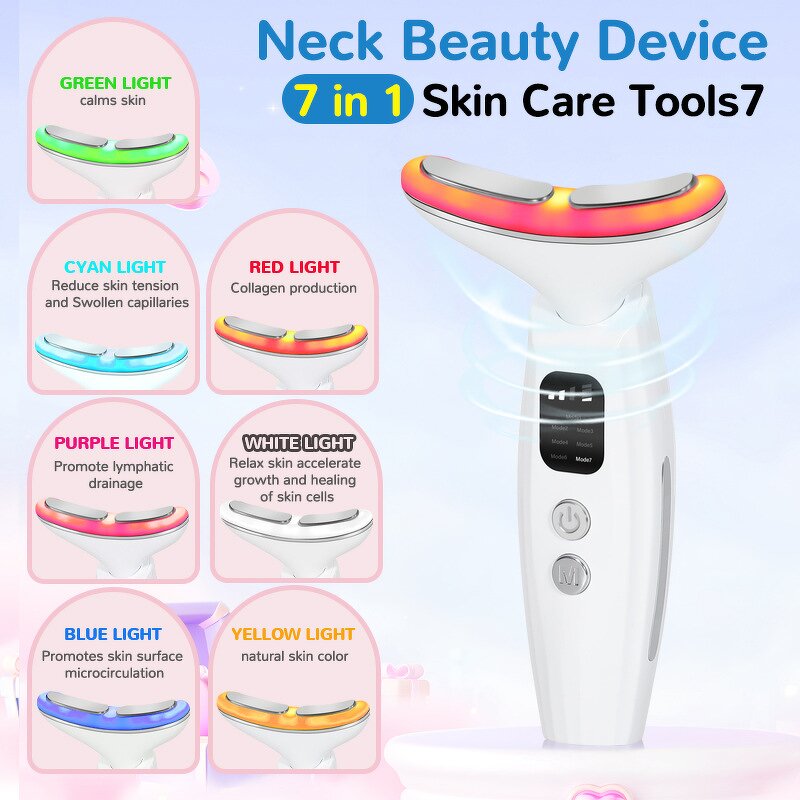 Beauty Device Manufacturer - 7 Color LED Portable USB Rechargeable for Face Neck Lifting