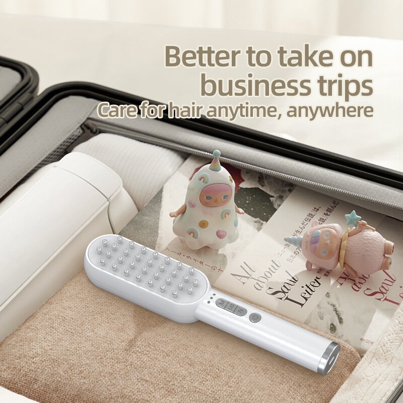 Hair Brush Comb Manufacturer - Portable Battery-Powered with LED Light Therapy & EMS Vibration