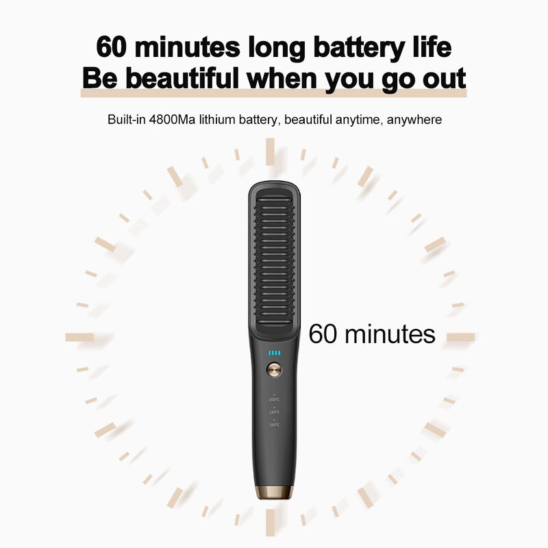 Hot Comb Manufacturer - Mini Anti Scald USB Rechargeable Cordless Multifunctional