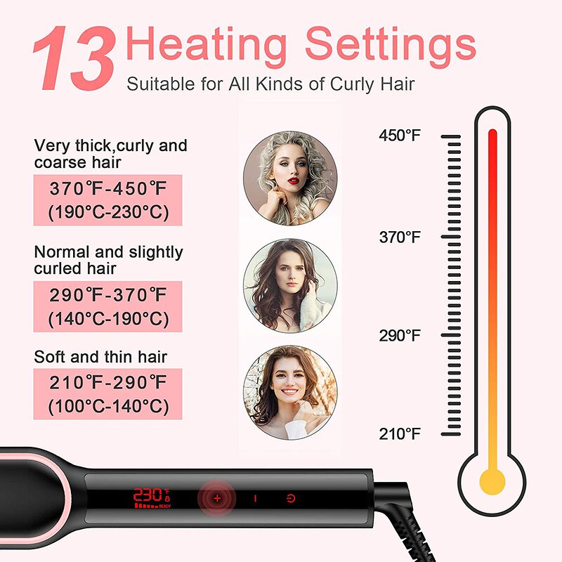 Hair Straightener Brush Manufacturer - Mini Wireless USB Rechargeable LED Ceramic Negative Ion