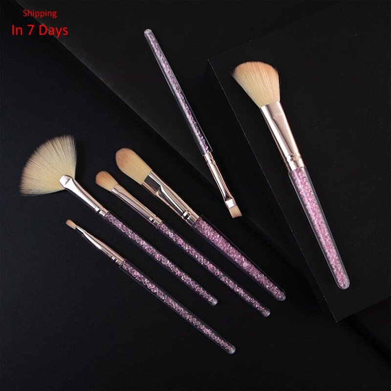 12pcs Makeup Brush Set - Synthetic Hair Foundation Powder Highlighter Eye Tool