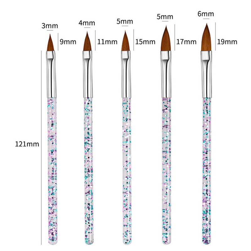 8 Pcs Nail Art Brush Set - Diamond Kolinsky Nylon Fiber 3D Sculpture Tool