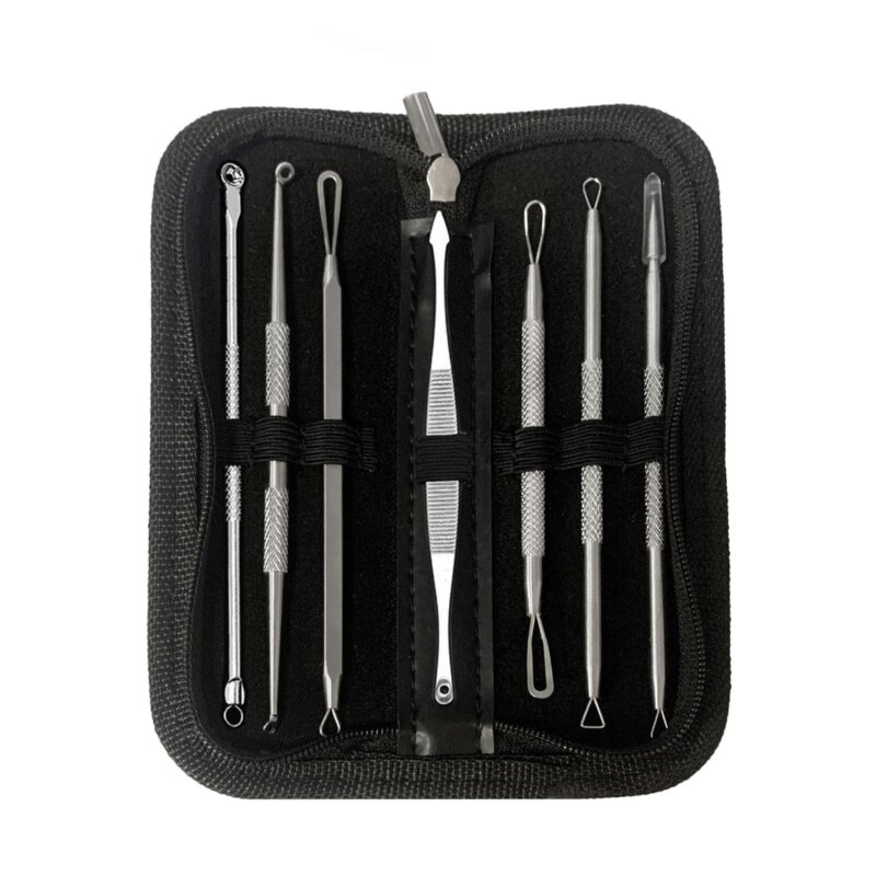 7-in-1 Pimple Extractor Kit - Face Beauty Black Dots Cleanser Acne Remover Tool