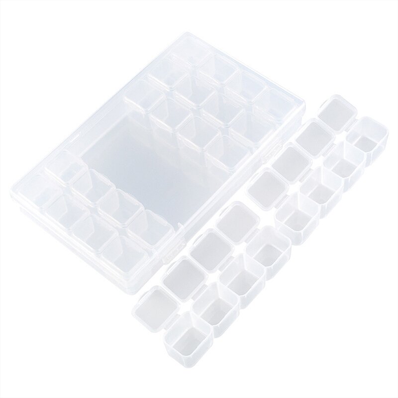 Nail Rhinestone Storage Case - 10 Space Plastic Transparent False Nail Tips Box