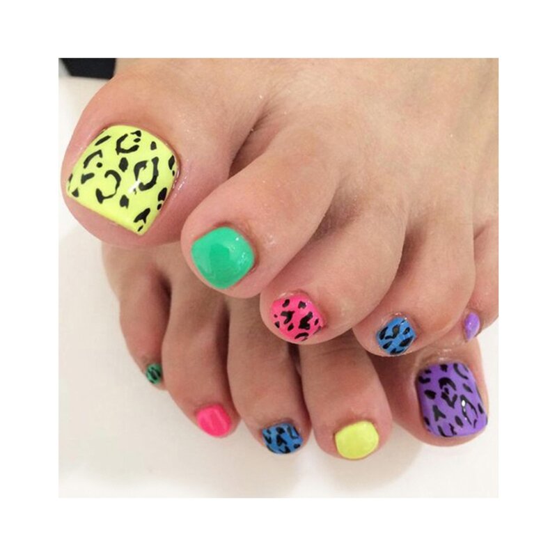 Custom French Toenails - Short Full Cover Wearable Press on Fake Toenails