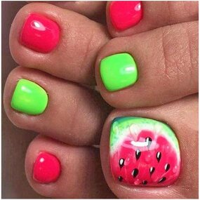 Red Rhinestone Toenails - Short Full Cover Press on Artificial Foot Faux Nails