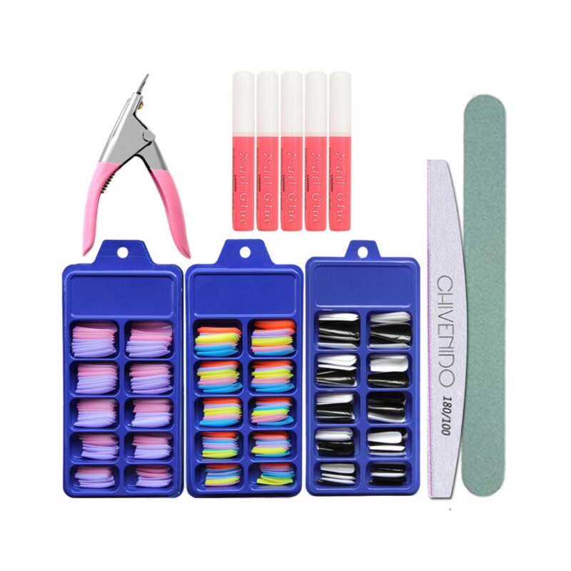 Clear Toe Nail Tips - 100Pcs Natural Manicure Art Decoration with Box