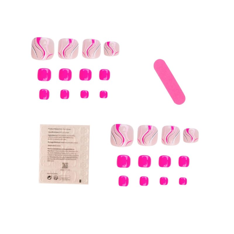 Leopard Print Toenails - 24 Pcs Short Full Cover Press on Artificial Feet Nails